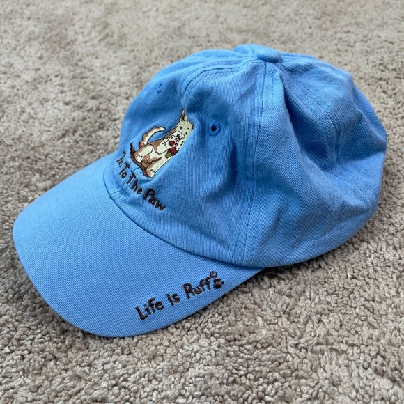 Life is Ruff Hat Adult OS Blue Embroidered Dog Talk To The Paw Baseball Cap - Picture 3 of 6